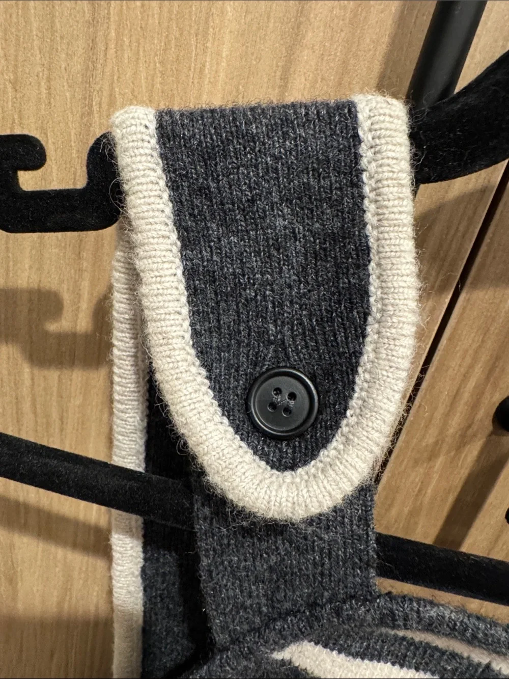 Charcoal & uCream wool knit rib Striped Knit Crop Tank - Picture 2 of 3